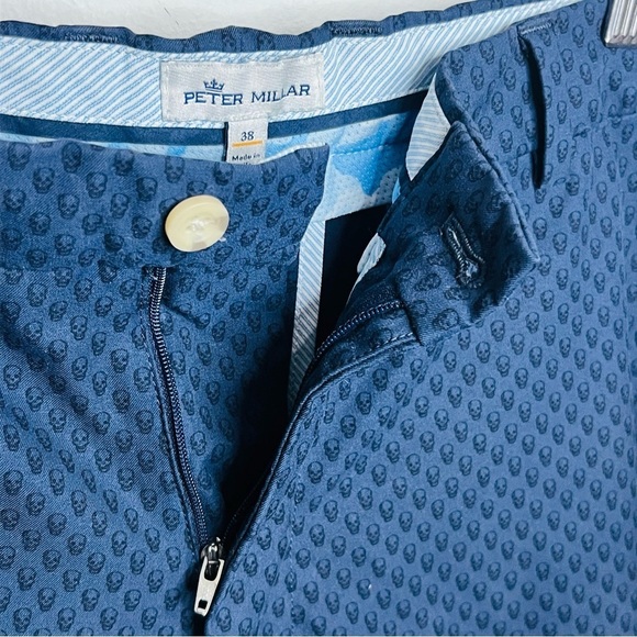 Peter Millar Navy Carborro Skull Performance Golf Shorts 38W - Picture 5 of 8
